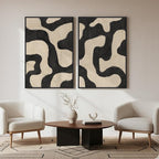 Framed Abstract Beige Black Wall Art - Image 8