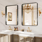 30x36 Inch Black Metal Framed Bathroom Mirror - Image 7
