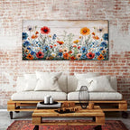 Rustic Wildflower Wall Art for Living Room Farmhouse Colorful Floral Picture - Image 2