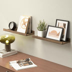 Boswillon Floating Shelves for Wall, Wall Mounted Shelves Set of 2, Rustic - Image 2
