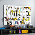 Peg Board, 6 Pack White Peg Board Panels, 50lbs Load Capacity Each, Pegboard - Image 3