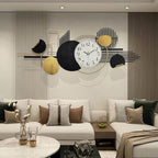 ERMOFAV Metal Wall Art, Abstract Modern Creative Geometric Round Art Decor 56" - Image 3
