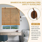 Natural Bamboo Window Blinds Roll Up Light Filtering UV Protection Shades - Image 5