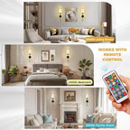 DORESshop Battery Operated Wall Sconce Set of 2, Wireless Wall Light Easy to - Image 5