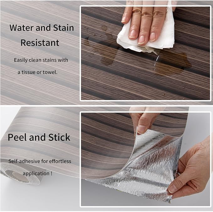Haimin Wood Grain Slat Wall Panels Peel and Stick Faux Wood Thick Wallpaper - Image 5