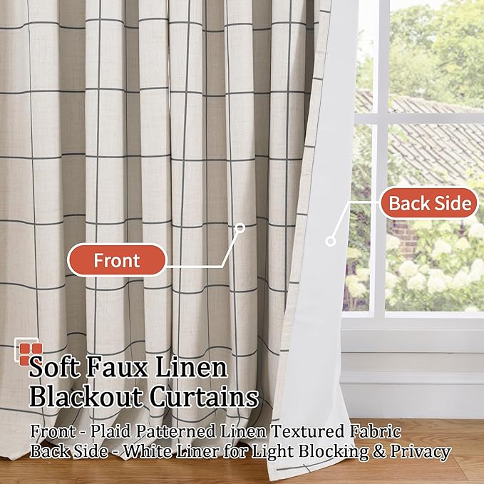 Lajode Linen Blackout Curtains for Living Room - Image 3