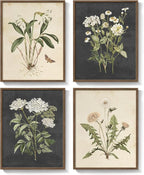 Framed Botanical Wall Art for Living Room, 4 Piece Rustic Floral Canvas - Image 9