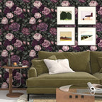 Laatse Purple Floral Peel and Stick Wallpaper Vintage Rose Contact Paper - Image 2