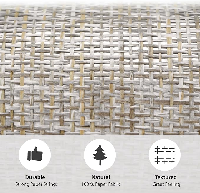Ansehan Wallcovering W030101 Envy Collection 36" W x 8 Yard L, Natural Paper - Image 7