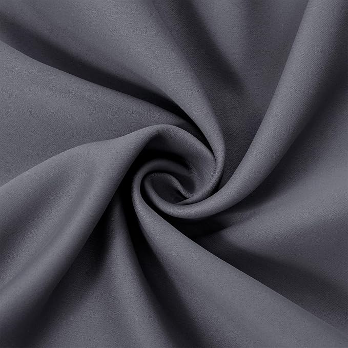 LEMOMO Grey Blackout Curtains 66 x 63 Inch Length/Set of 2 Curtain - Image 5