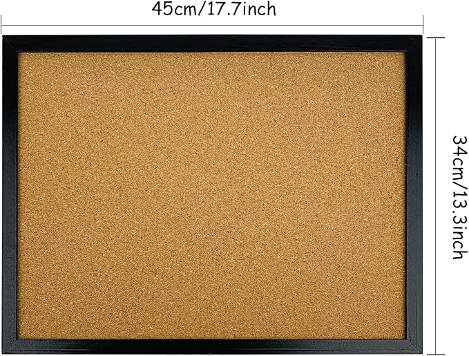 GDMINLO Black Cork Bulletin Board, 17.7 X 13.3 inches - Image 2