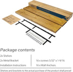 BGMG Wood Floating Shelves for Wall 42 inch Set of 2, Rustic Wooden Wall Mount - Image 7