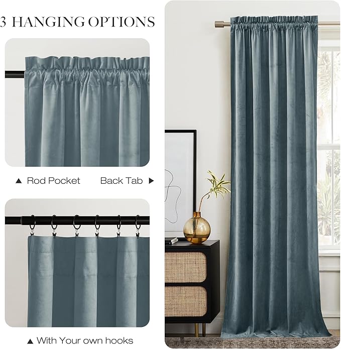 NICETOWN Velvet Curtains 84" Length - Image 6