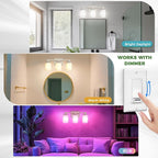DORESshop 17 Inch Bathroom Light Fixtures, 3-Light Nickel Bathroom Lighting - Image 3