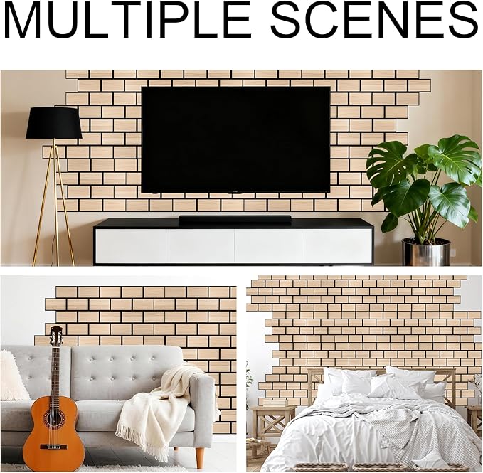 WoveN SounD Brick Acoustic Wall Panels, 16 Pack 16x12 Inch, PVC Wood Grain - Image 5