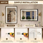 Antok 55X40 LED Bathroom Mirror - Image 7