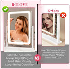 ROLOVE Vanity Mirror with Lights, 12.6"x15" LED Makeup Mirror with Lights - Image 6