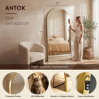 Antok Full Length Mirror, Arched Floor Standing Freestanding Arch Full Body - Image 3