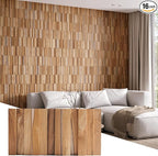 Wall!Supply 3D Wall Panels – Reclaimed Vertical Asian Teak Wood – Home Decor by WallSupply