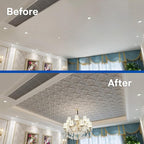 Art3d 12-Pack PVC Drop Ceiling Tiles, 2ft x 2ft, Floral Style - Image 6