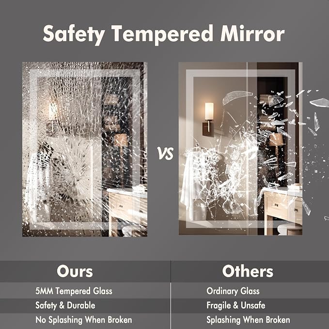 GarveeHome 30 in x 22 in Led Bathroom Mirror - Image 7