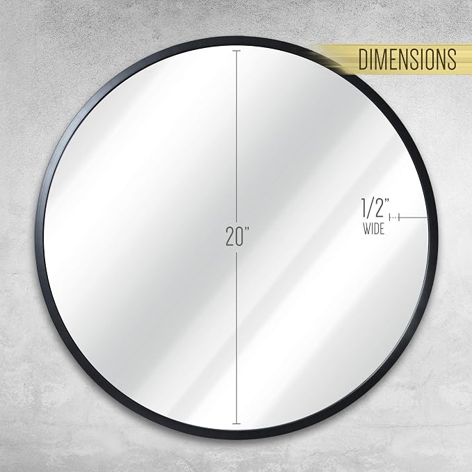 HBCY Creations Round Mirror, Living Room and More, Modern Minimalist Mirror - Image 6