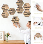 Mollywell Acoustic Panels, PVC Wood-Grain, 14x12 Inch Hexagon Carved Sound - Image 6