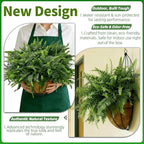 Faux Boston Fern with Hanging Basket – 18in Fake Hanging Fern, Lifelike - Image 2