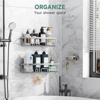 Veken Shower Caddy 3-Pack, Advanced Rustproof Design, No Drilling Adhesive - Image 3