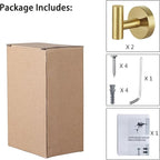 Towel Hooks for Bathroom 2 Packs Screw- in Gold Wall Mount Towel Holder Towel - Image 6