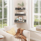 Homode Corner Floating Shelves, 3 Tier Wood Hanging Shelf Organizer - Image 7