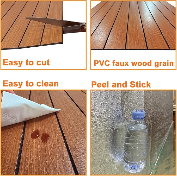 YLL YLL PVC Slat Wall Panel Peel and Stick 236"x 15.7" Faux Walnut Wood Grain - Image 6