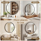 DUMOS 28 Inch Round Wall Mirror, Bathroom Mirror - Image 6