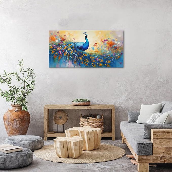 Abstract Peacock Wall Art Colorful Peacock Pictures Wall Decor Abstract Bird - Image 5