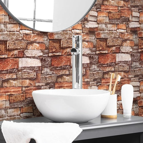 10PCS 3D Wall Panels Peel and Stick Foam, Self-Adhesive Decorative 3D Brick - Image 2