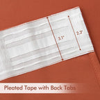 MIULEE Back Tab Burnt Orange Blackout Curtains 108 Inch Long 2 Panels Set - Image 4
