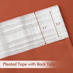 MIULEE Back Tab Burnt Orange Blackout Curtains 96 Inch Long 2 Panels Set - Image 4