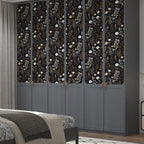 Extra Long Moody Floral Wallpaper Peel and Stick, 17.5In x 393In Black Dark - Image 5