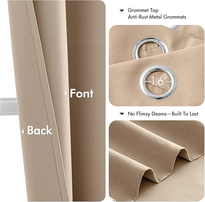 MIULEE Blackout Curtains for Bedroom Living Room 2 Panels, Thermal Insulated - Image 5