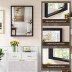 Syndra Black Wood Frame Bathroom Mirror, Waterproof Slim Deep Frame, - Image 3