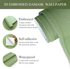 JiffDiff Wallpaper Peel and Stick Textured, 3D Embossed Wall Paper Stick on - Image 8