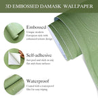 JiffDiff Wallpaper Peel and Stick Textured, 3D Embossed Wall Paper Stick on - Image 6
