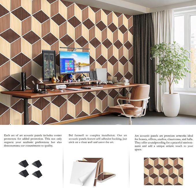12Pack Acoustic Panels, Self-Adhesive Sound Proof Panels - Image 4