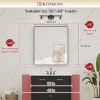 Keonjinn 32 x 36 Inch Brushed Nickel Bathroom Mirrors - Image 8