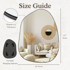 PERFNIQUE Irregular Wall Mirror Asymmetrical Mirror, Decorative Modern Wall - Image 3