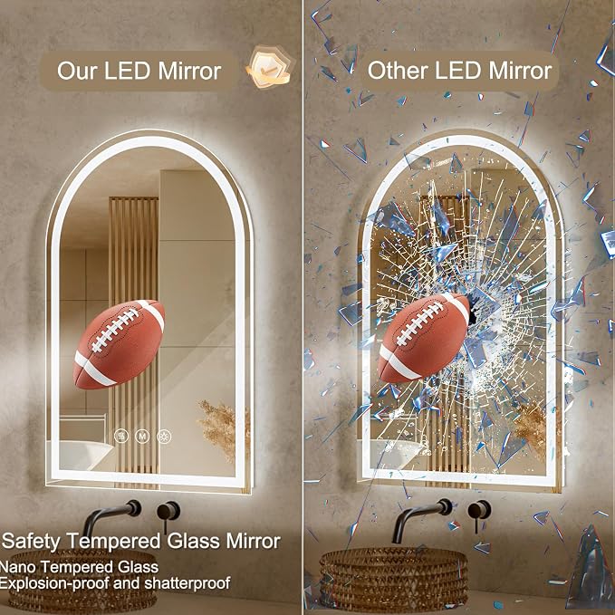 Arched LED Bathroom Mirrors - Image 3