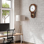 Pendulum Wall Clock Battery Operated, Imitation Wood Plastic Regulator Clock - Image 7