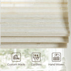 TWOPAGES Woven Bamboo Cordless Roman Shades, Custom No Drill or Motorized Blinds - Image 6