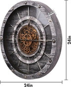 HOIBAI Wall Clock, 24 Inch Moving Gears Clock Large Wall Clock - Image 6