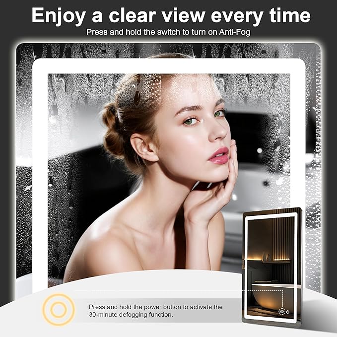 TRAHOME 36"x24" LED Bathroom Vanity Mirror - Image 2